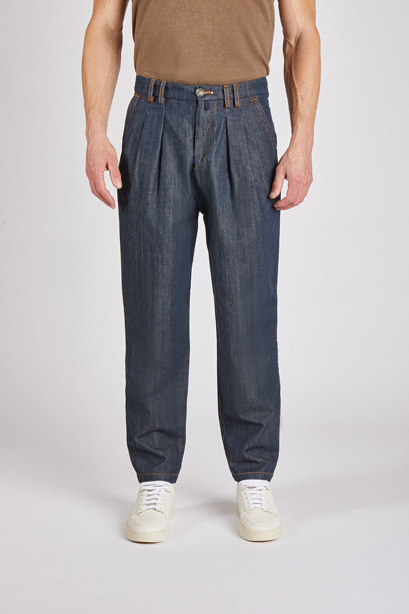 CHINO IN DENIM 'CERVO'