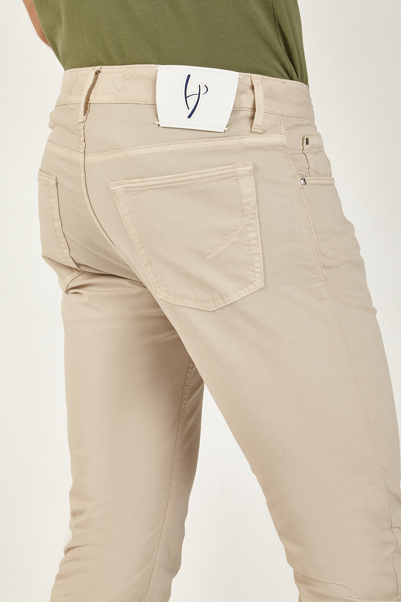 Cotton gabardine 5-pockets trousers Ravello